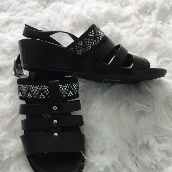 Comtesa- Black 1 1/2” Wedge Sandals - Picture 7 of 8